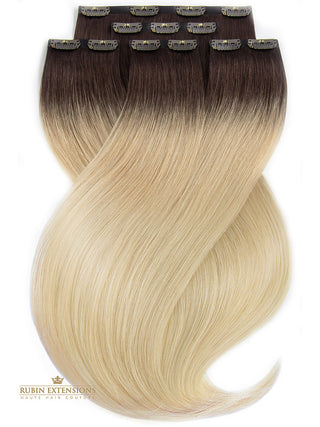 Rubin Extensions Clip-in Extensions – 100 % Human Hair - Sombre Beige – Diamond Line