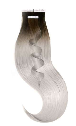 Extensions adhésives Human Hair, Chocolate Roast Brown & Metallic Silver Blonde